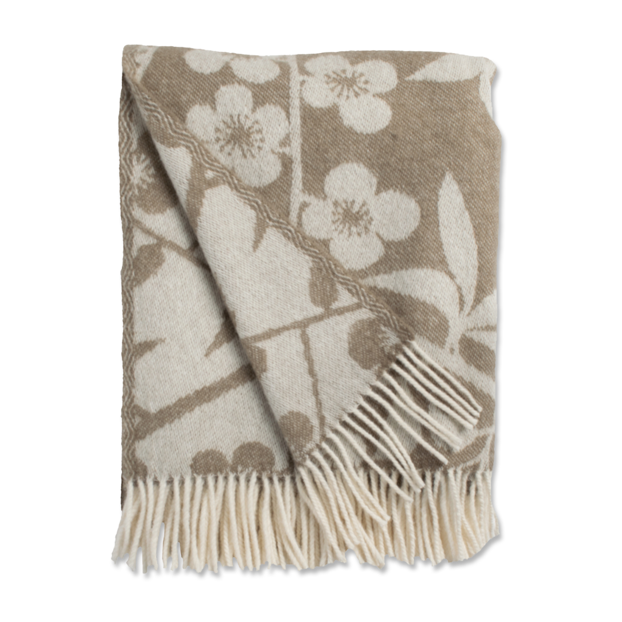 102064-0068_Körsbärsträdgården_ブランケット_BrownOffWhite_130×170cm_ウール100％